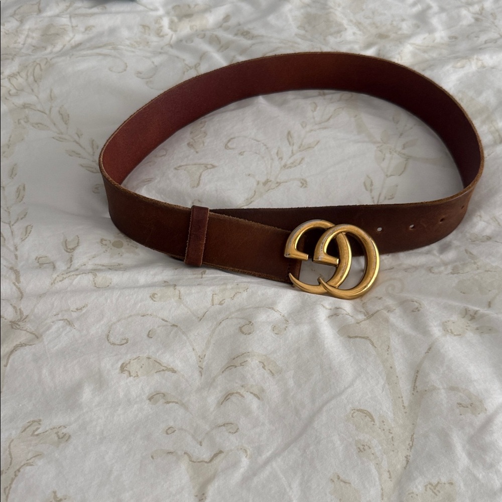 Gucci Brown Belt with Gold GG Buckle